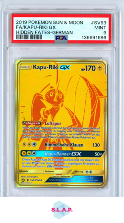 FA/KAPU-RIKI GX HIDDEN FATES-GER POKEMON SM HIDDEN FATES 2019 SV93 PSA 9 - Image 1