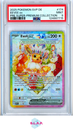 EEVEE EX PRE SUPER-PREMIUM COLL POKEMON SVP DE-SV BLCK STR PRM 2025 174 PSA 9 - Image 1