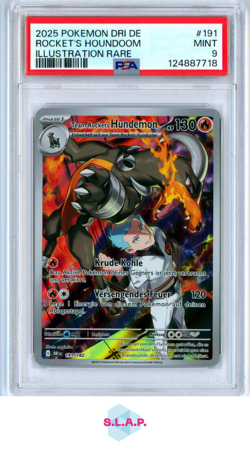ROCKET'S HOUNDOOM ILL RARE POKEMON GER DRI DE-DESTINED RIVALS 2025 191 PSA 9 - Image 1