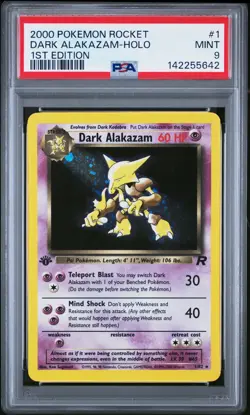 Pokemon - 1st Edition Dark Alakazam 1/82 Holo Rocket PSA 9 Mint - Image 1