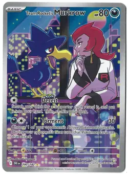 Team Rocket's Murkrow 200/182 Illustration Rare Destined Rivals Pokemon Holo NM - Image 1