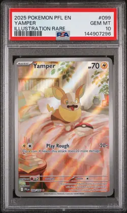 2025 POKEMON PFL EN-PHANTASMAL FLAMES ILLUSTRATION RARE #099 YAMPER PSA 10 - Image 1