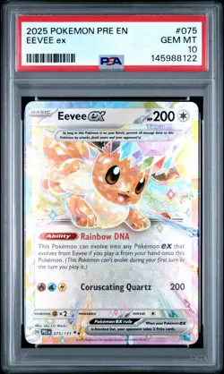 PSA GEM MT 10 - 2025 POKEMON PRE EN-PRISMATIC EVOLUTIONS 075 EEVEE ex - Image 1