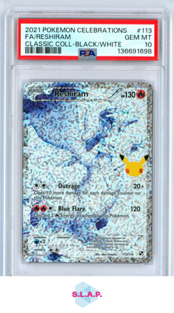 FA/RESHIRAM CLASSIC COLL-BLCK/WHITE POKEMON CELEB CLSC. COLL. 2021 113 PSA 10 - Image 1