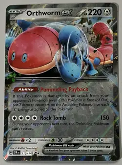 Pokemon Stellar Crown Orthworm ex Basic Double Rare HoloFoil #110/142 - Image 1