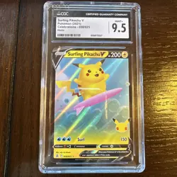 Pokemon Celebrations Ultra Rare Surfing Pikachu V 008/025 CGC 10 (9.5) Gem Mint - Image 1