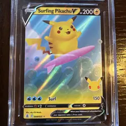 Pokemon Celebrations Ultra Rare Surfing Pikachu V 008/025 CGC 10 (9.5) Gem Mint - Image 2