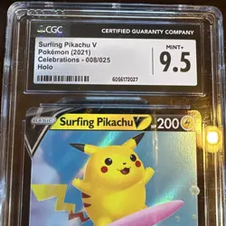 Pokemon Celebrations Ultra Rare Surfing Pikachu V 008/025 CGC 10 (9.5) Gem Mint - Image 3