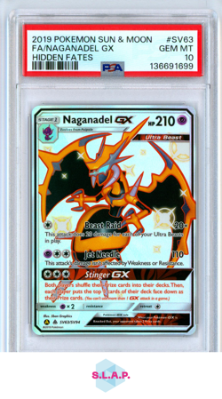 FA/NAGANADEL GX HIDDEN FATES POKEMON SUN & MOON HIDDEN FATES 2019 SV63 PSA 10 - Image 1