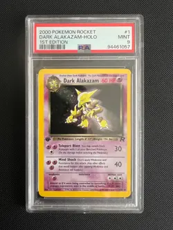 Pokemon TCG Dark Alakazam 1/82 Team Rocket Holo 1st Edition PSA 9 - Image 1
