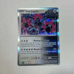 Pokemon Paradox Rift Iron Jugulis 158/182 Cosmos Holo Exclusive - Image 1
