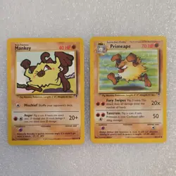 Pokemon 2002 Mankey 81/110 Primeape 59/110 Nintendo English Card Lot - Image 1