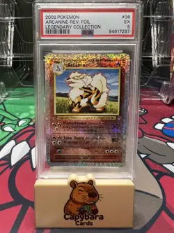 Arcanine 36/110 PSA 5 - Legendary Collection - Reverse Holo Pokemon Card - Image 1
