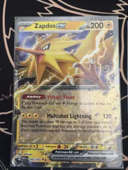 Pokemon Card Zapdos ex 145/165 Scarlet & Violet 151 MEW EN Double Rare NM - Image 1