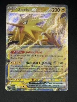 Pokemon Card Zapdos ex 145/165 Scarlet & Violet 151 MEW EN Double Rare NM - Image 2