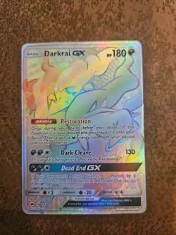 Pokemon Darkrai GX Rainbow Secret Rare Holo Card 158/147 SM Burning Shadows - Image 1