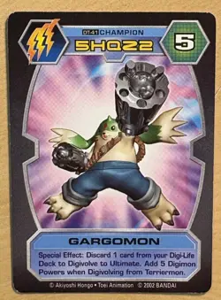Digimon D-Tector GARGOMON Card 2002 Bandai DT-41 CHAMPION, 5HQ22 - Image 1