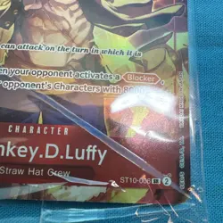 One Piece Monkey D. Luffy Sealed Promo Card ST10-006 Super Rare Treasure Booster - Image 3