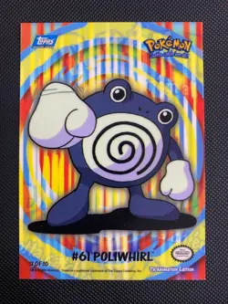 Vintage Pokemon Topps Puzzle Card #61 Poliwhirl TV Animation Series 3 Of 10 - Image 1
