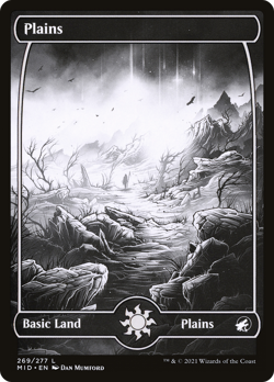 x8 Plains MID Innistrad Midnight Hunt MTG 269/277 BASIC LAND FULL ART M/NM 8x - Image 1