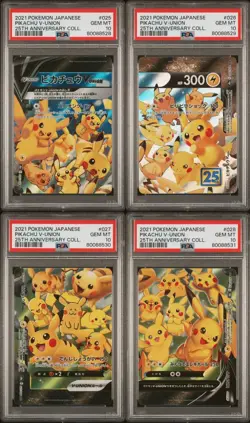 Sequential PSA10 Pokemon Pikachu V-Union 25th Anniversary coll. Japanese 2021 - Image 1