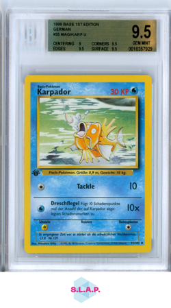 MAGIKARP U 1999 POKEMON BASE 1ST EDITION GERMAN 35 BGS 9.5 - Image 1