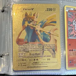 Pokemon Zacian V Secret Rare Gold Metal Holo SWSH01 211/202 English Card - Image 1