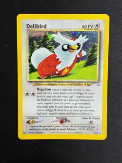 Pokemon Delibird 5/64 Neo Revelation Rara Holo Unlimited Wizard IT Carte Vintage - Image 1
