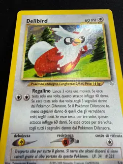 Pokemon Delibird 5/64 Neo Revelation Rara Holo Unlimited Wizard IT Carte Vintage - Image 4