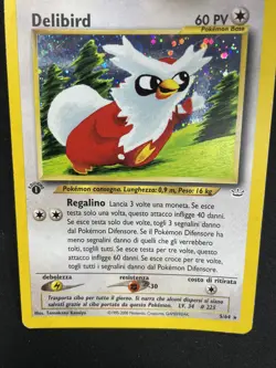 Pokemon Delibird 5/64 Neo Revelation Rara Holo Prima Edizione Wizards IT Vintage - Image 3