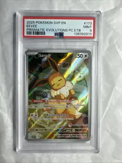 2025 POKEMON BLACK STAR PROMO #173 EEVEE PRISMATIC EVOLUTIONS PC ETB PSA 9 - Image 1