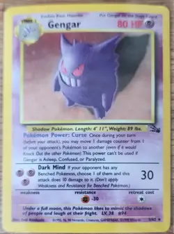Pokemon TCG - Gengar 5/62 Holo Rare Fossil 1999 WOTC | Vintage Card - Image 1