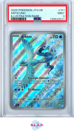 ARTICUNO ILLUSTRATION RARE POKEMON GERMAN JTG DE-JOURNEY TOGETHER 2025 161 PSA 9 - Image 1