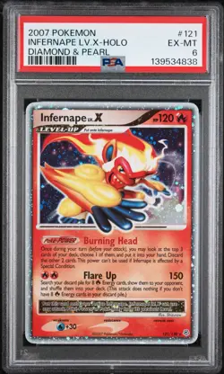 Pokemon - Infernape LVx 121/130 2007 Diamond & Pearl PSA 6 RegradeU - Image 1