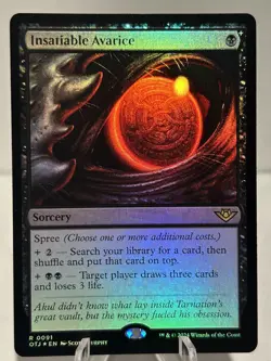 Insatiable Avarice 91 R Outlaws of Thunder Junction FOIL NM MTG Magic the Gather - Image 1