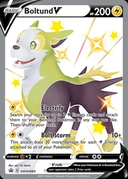 Pokemon Boltund V (SWSH085/322) SWSH Black Star Promos NM HOLO - Image 1