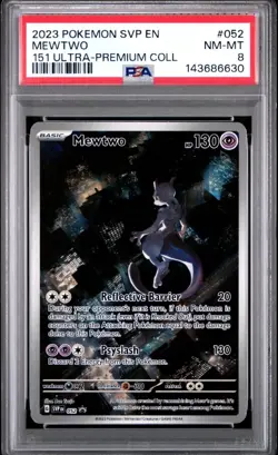 2023 Pokemon SVP EN-SV Black Star Promo 052 Mewtwo 151 PSA 8 - Image 1