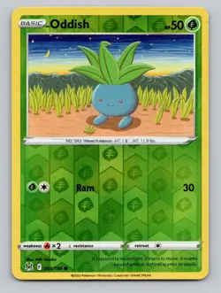Reverse Holo Oddish 001/196 Common Lost Origin Pokemon - Image 1