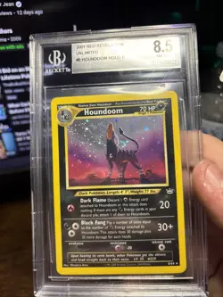 BGS 8.5 Houndoom 8 Double Holo Error Pokemon 2001 Neo Revelation SWIRLL - Image 3