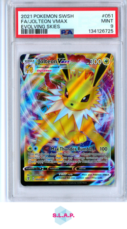FA/JOLTEON VMAX EVOLVING SKIES POKEMON SWSH EVOLVING SKIES 2021 051 PSA 9 - Image 1