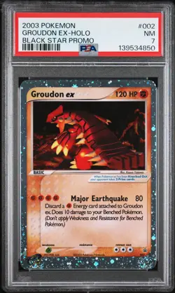 Pokemon - Groudon EX Holo Black Star Promo 002 2003 PSA 7 Near Mint - Image 1