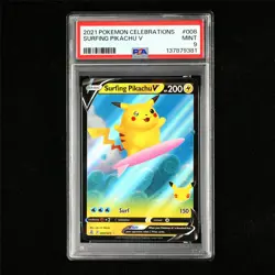 PSA 9 MINT 2021 Pokemon ENG Surfing Pikachu V 008/025(1) - Image 2