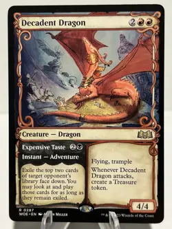 Decadent Dragon (Showcase) 287 R Wilds of Eldraine NM MTG - Image 1