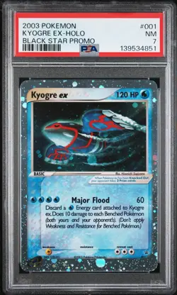 Pokemon - Kyogre EX Holo Black Star Promo 001 2003 PSA 7 Near Mint - Image 1