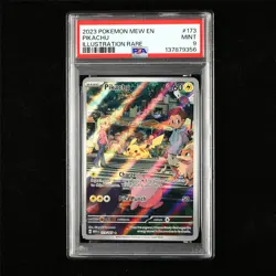 PSA 9 MINT 2023 Pokemon ENG Pikachu 173/165 G MEW en Illustration Rare - Image 1