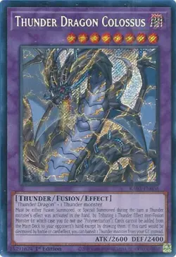 Yugioh! Thunder Dragon Colossus - RA03-EN036 - Secret Rare - 1st Edition Near Mi - Image 1