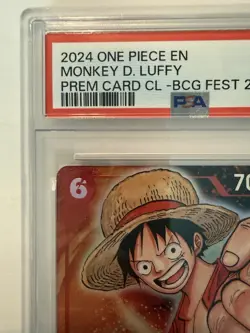 2024 ONE PIECE PREMIUM BANDAI CARD GAMES FEST 23-24 #001 MONKEY D. LUFFY PSA 10 - Image 3