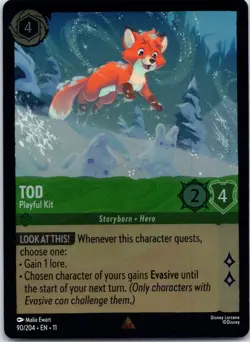 Disney Lorcana Tod - Playful Kit Winterspell Rare #90/204 NM - Image 1