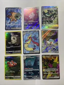 Pokemon Illustration Art Bundle .TCG .9 Cards . Mint .full Art - Image 1
