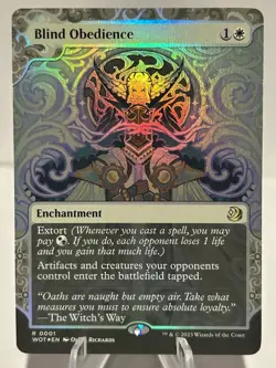 Blind Obedience 1 R Wilds of Eldraine: Enchanting Tales Foil NM MTG - Image 1